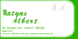 matyas albert business card